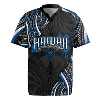 Traditional Art Hawaiian Kakau Tattoos Rugby Jersey Blue Color LT03 Blue - Polynesian Pride