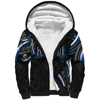 Traditional Art Hawaiian Kakau Tattoos Sherpa Hoodie Blue Color LT03 Unisex Blue - Polynesian Pride