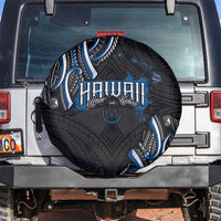 Traditional Art Hawaiian Kakau Tattoos Spare Tire Cover Blue Color - Polynesian Pride