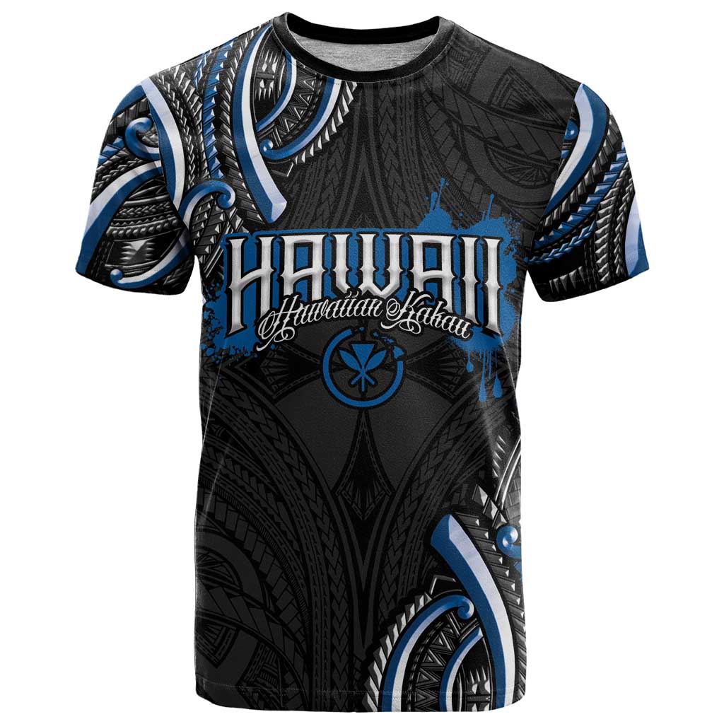 Traditional Art Hawaiian Kakau Tattoos T Shirt Blue Color - Polynesian Pride