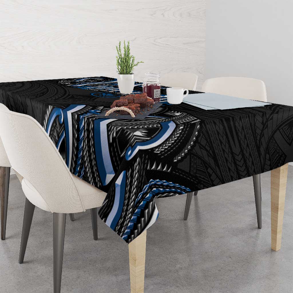 Traditional Art Hawaiian Kakau Tattoos Tablecloth Blue Color LT03 - Polynesian Pride