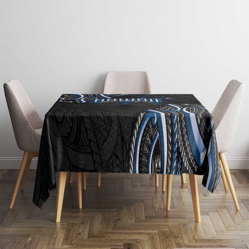 Traditional Art Hawaiian Kakau Tattoos Tablecloth Blue Color LT03 - Polynesian Pride