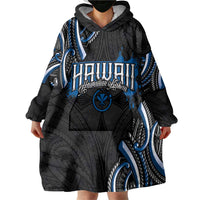 Traditional Art Hawaiian Kakau Tattoos Wearable Blanket Hoodie Blue Color LT03 - Polynesian Pride