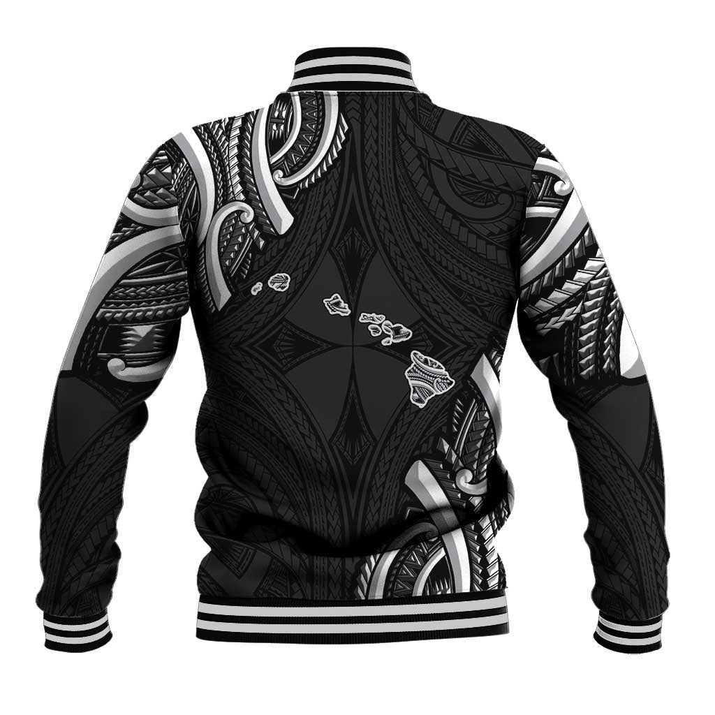 Traditional Art Hawaiian Kakau Tattoos Baseball Jacket White LT03 - Polynesian Pride
