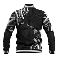 Traditional Art Hawaiian Kakau Tattoos Baseball Jacket White LT03 - Polynesian Pride