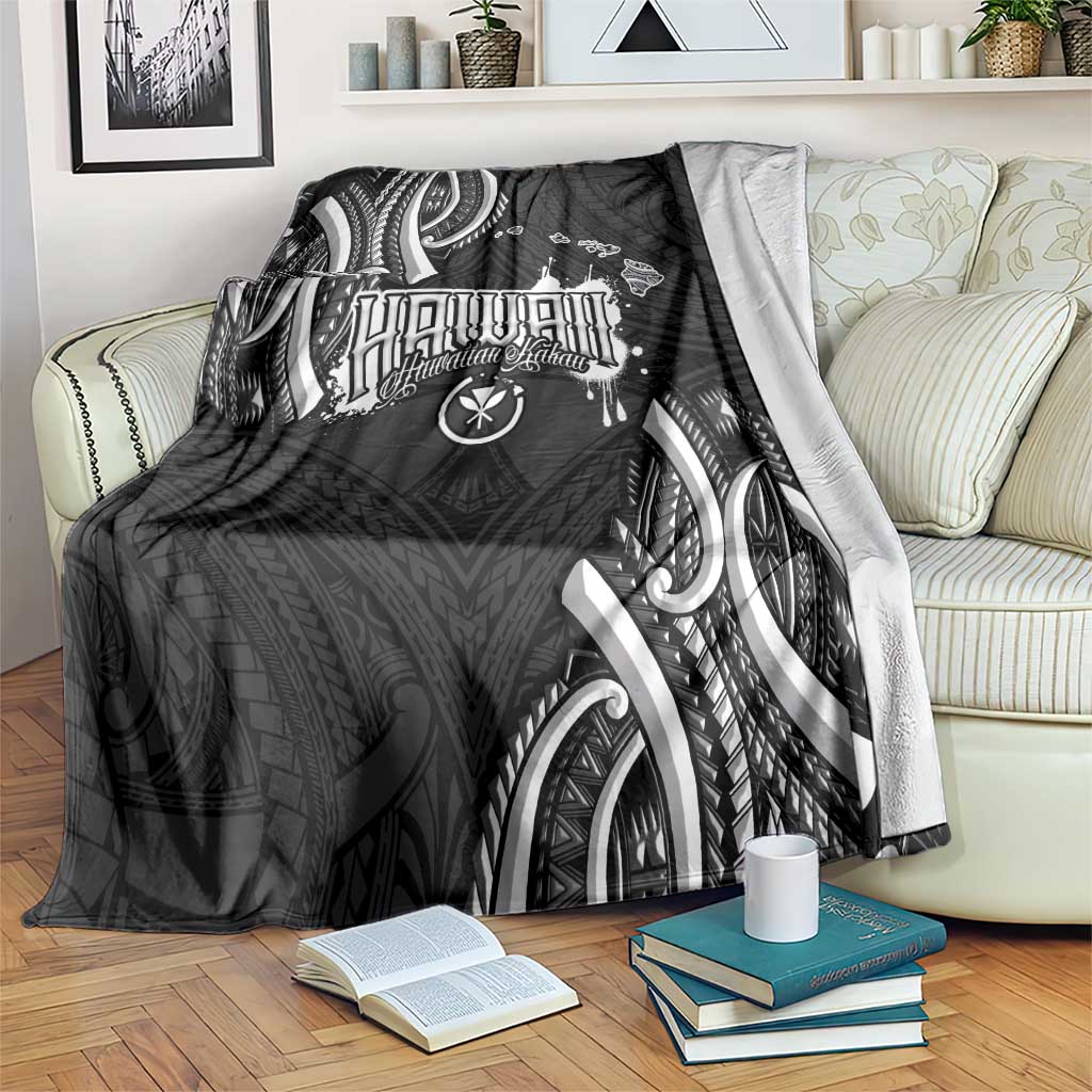 Traditional Art Hawaiian Kakau Tattoos Blanket White - Polynesian Pride