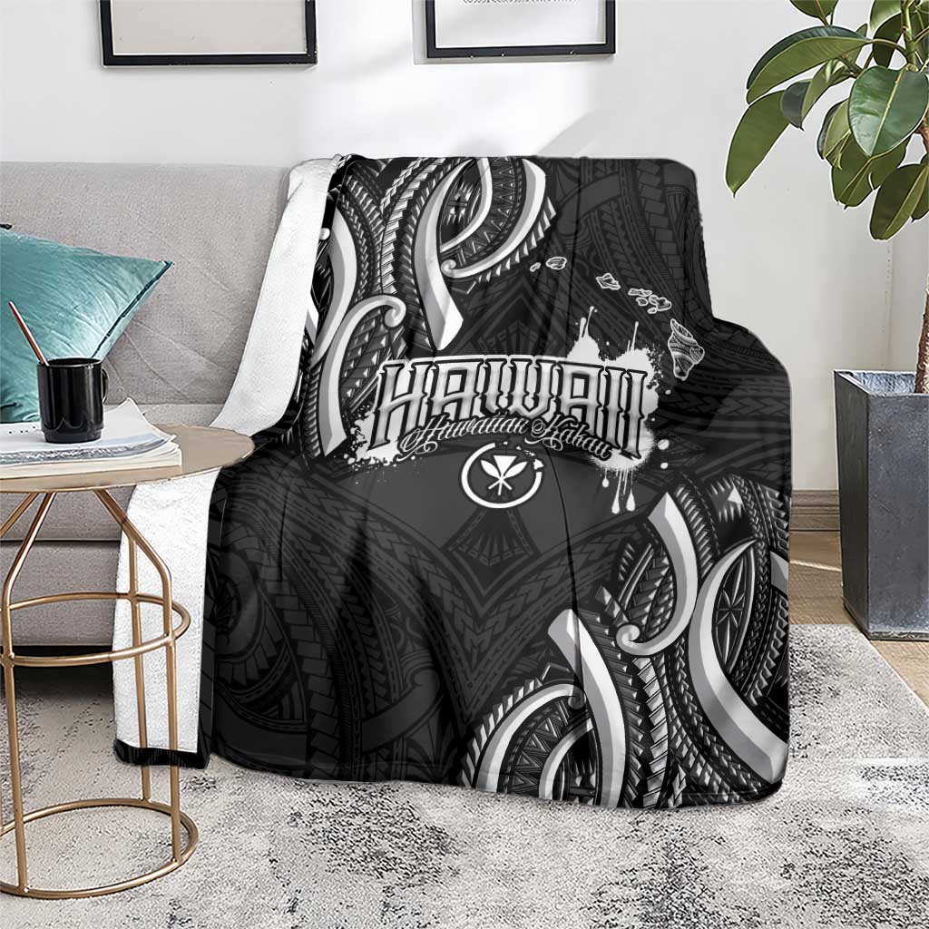 Traditional Art Hawaiian Kakau Tattoos Blanket White - Polynesian Pride