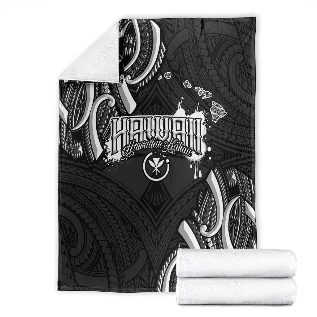 Traditional Art Hawaiian Kakau Tattoos Blanket White - Polynesian Pride