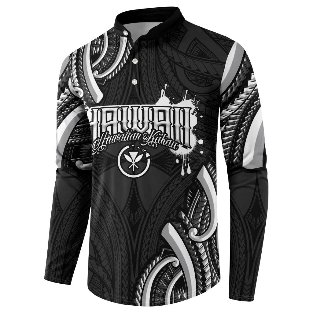 Traditional Art Hawaiian Kakau Tattoos Button Sweatshirt White LT03 - Polynesian Pride