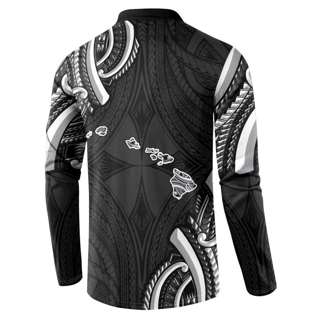 Traditional Art Hawaiian Kakau Tattoos Button Sweatshirt White LT03 - Polynesian Pride