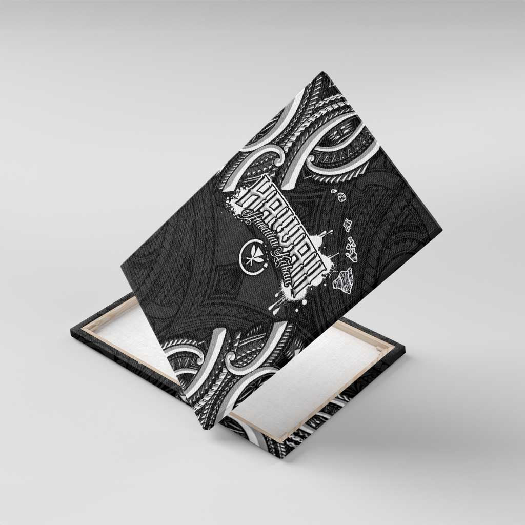Traditional Art Hawaiian Kakau Tattoos Canvas Wall Art White LT03 With Frame White - Polynesian Pride