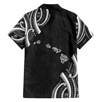 Traditional Art Hawaiian Kakau Tattoos Family Matching Long Sleeve Bodycon Dress and Hawaiian Shirt White LT03 - Polynesian Pride