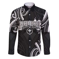 Traditional Art Hawaiian Kakau Tattoos Family Matching Off The Shoulder Long Sleeve Dress and Hawaiian Shirt White - Polynesian Pride