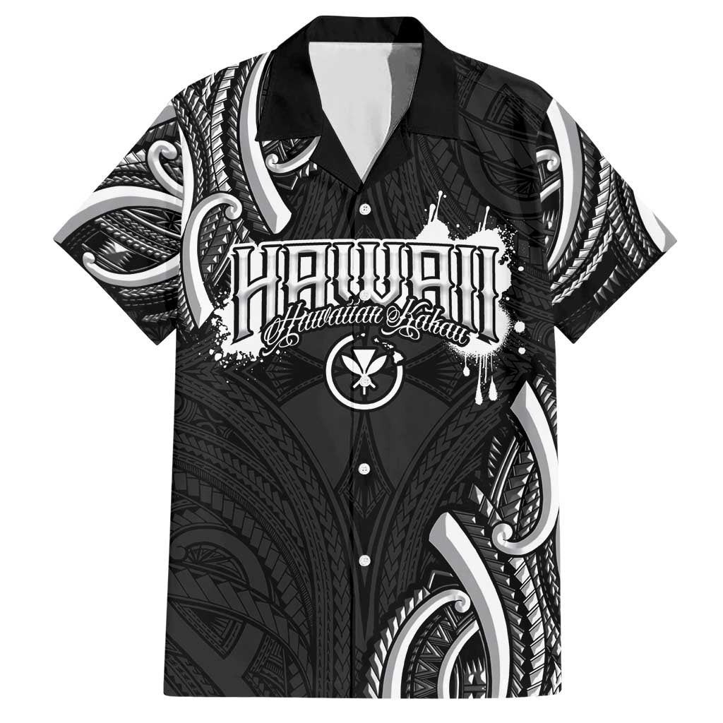 Traditional Art Hawaiian Kakau Tattoos Family Matching Short Sleeve Bodycon Dress and Hawaiian Shirt White - Polynesian Pride