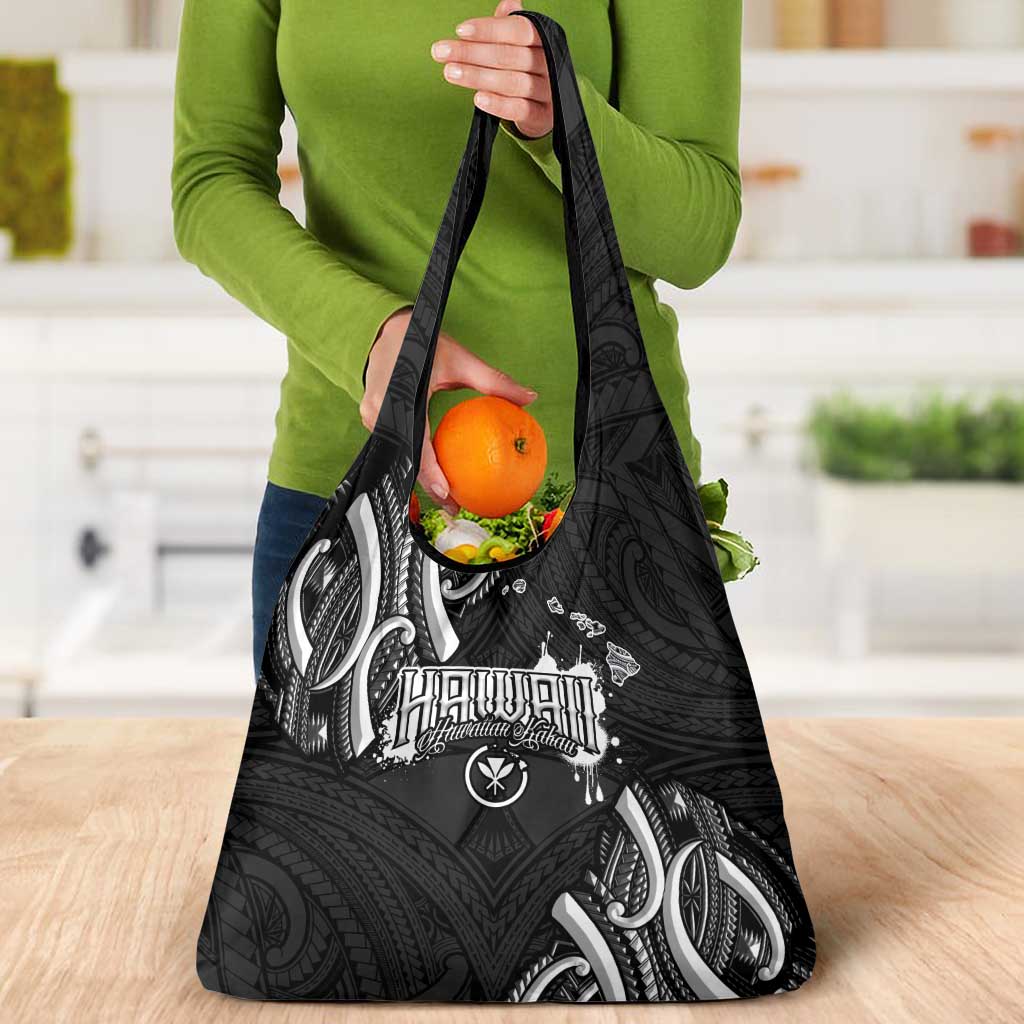 Traditional Art Hawaiian Kakau Tattoos Grocery Bag White LT03 - Polynesian Pride