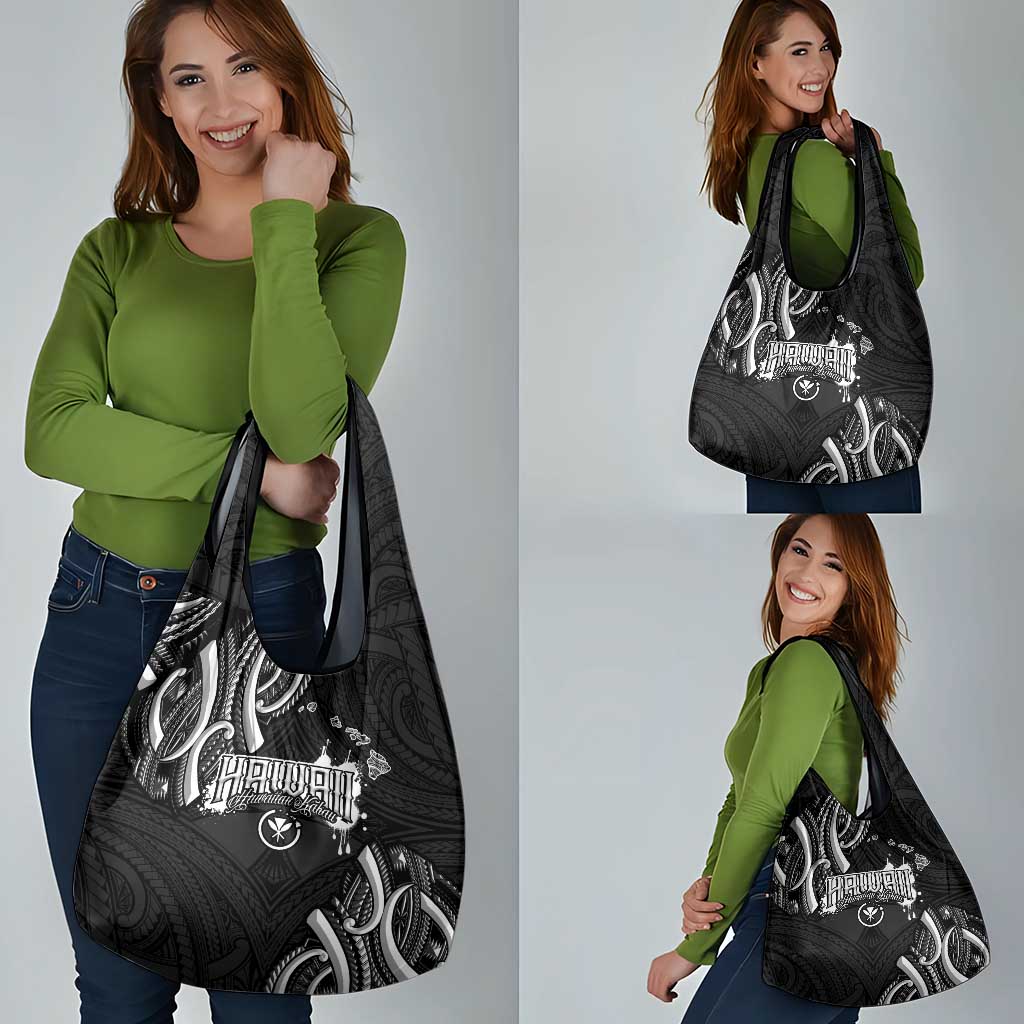 Traditional Art Hawaiian Kakau Tattoos Grocery Bag White LT03 - Polynesian Pride