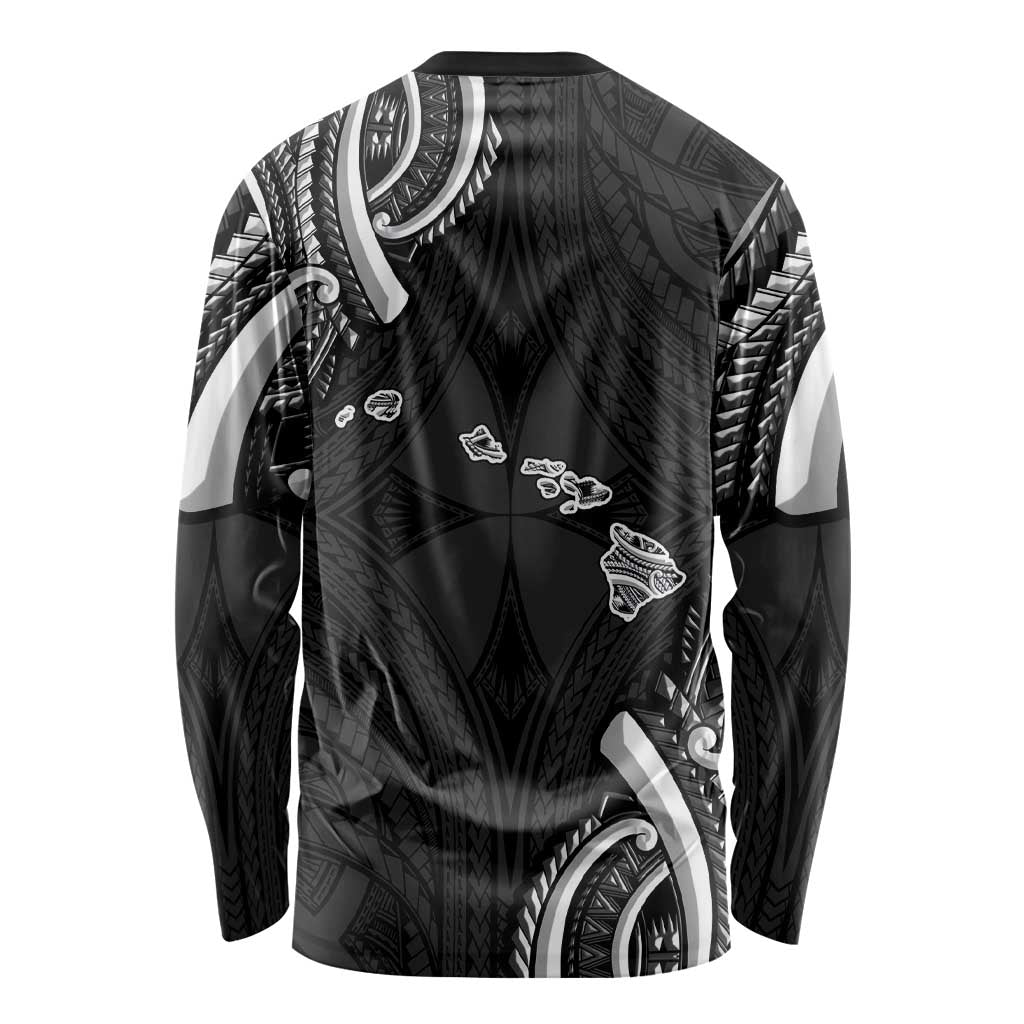 Traditional Art Hawaiian Kakau Tattoos Long Sleeve Shirt White LT03 - Polynesian Pride