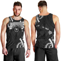 Traditional Art Hawaiian Kakau Tattoos Men Tank Top White LT03 - Polynesian Pride