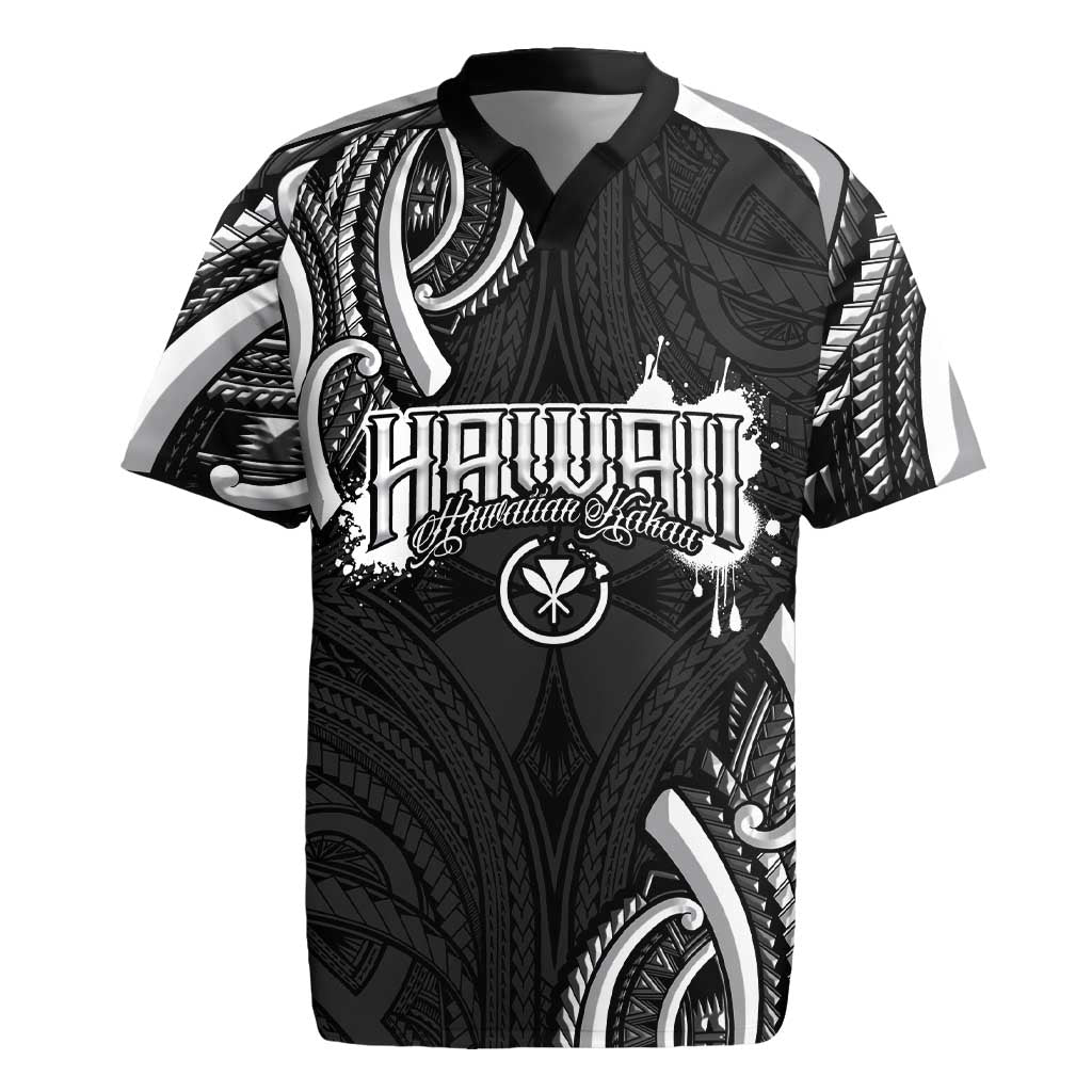 Traditional Art Hawaiian Kakau Tattoos Rugby Jersey White LT03 White - Polynesian Pride