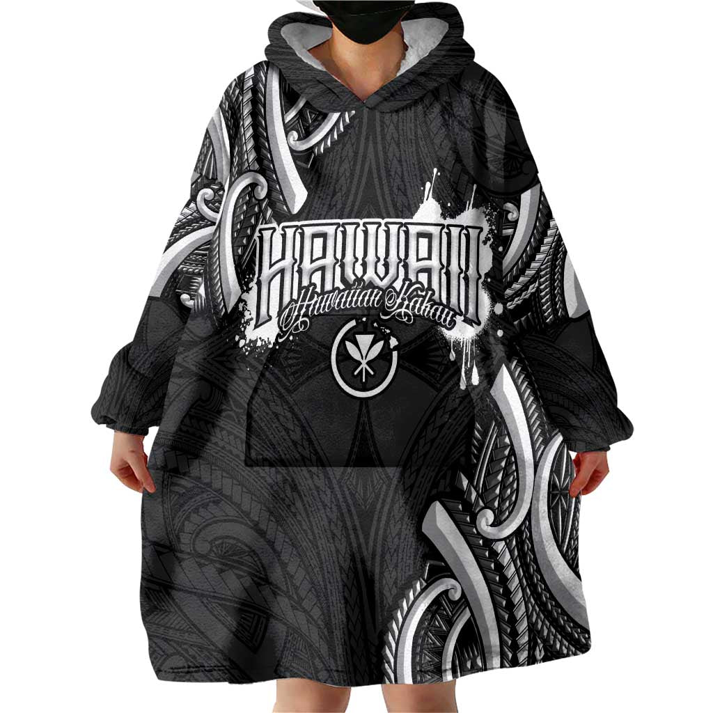 Traditional Art Hawaiian Kakau Tattoos Wearable Blanket Hoodie White LT03 - Polynesian Pride