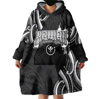 Traditional Art Hawaiian Kakau Tattoos Wearable Blanket Hoodie White LT03 - Polynesian Pride