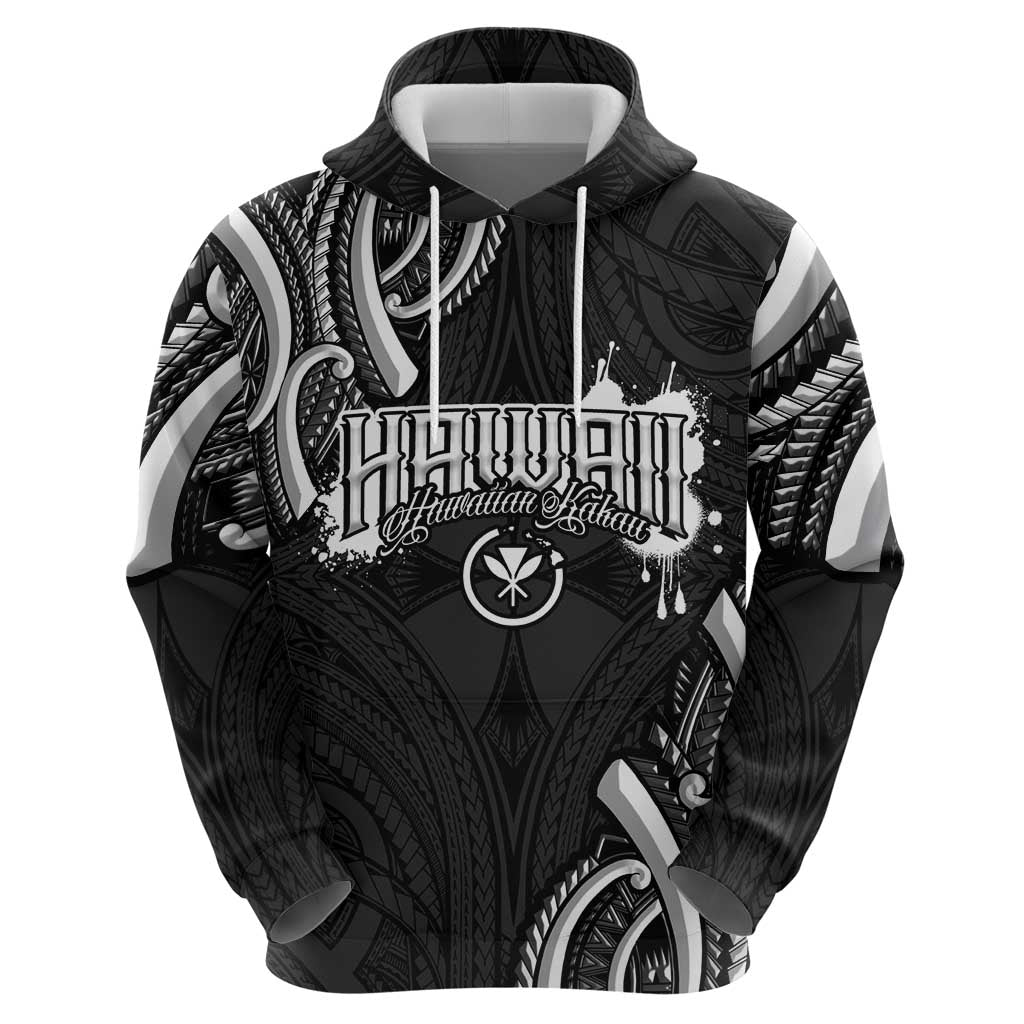 Traditional Art Hawaiian Kakau Tattoos Zip Hoodie White - Polynesian Pride