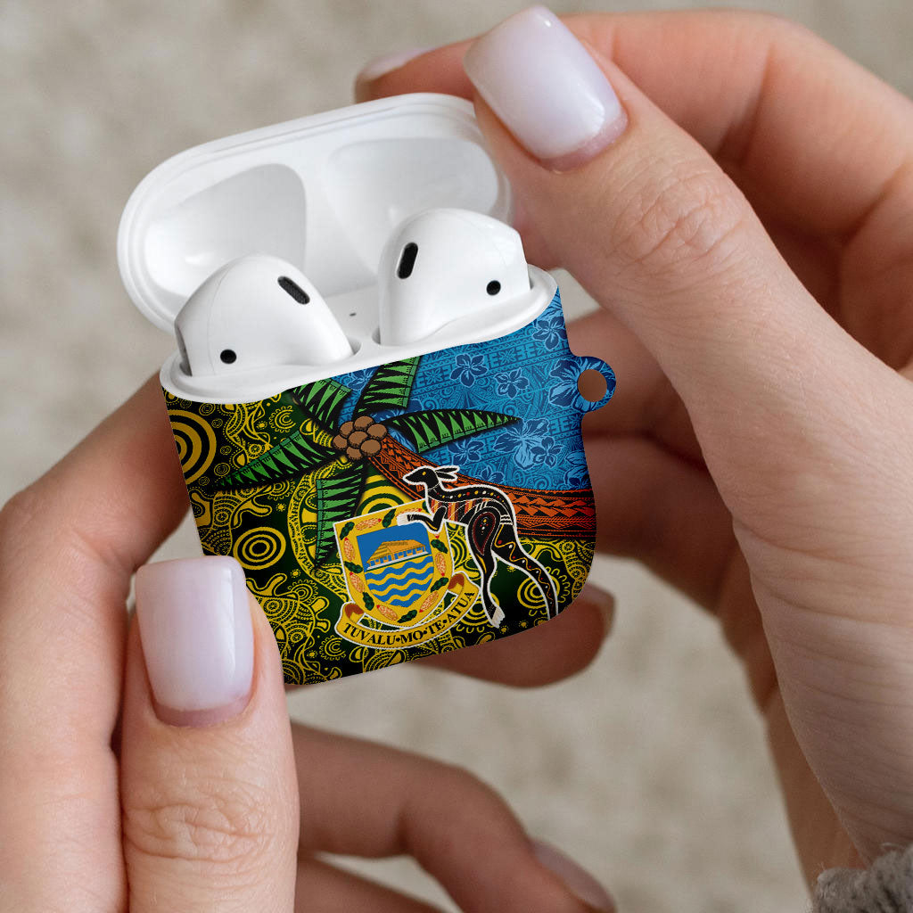 Tuvalu and Australia Together AirPods Case Tapa Pattern and Aboriginal mix Culture LT03 - Polynesian Pride