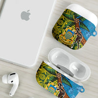 Tuvalu and Australia Together AirPods Case Tapa Pattern and Aboriginal mix Culture LT03 - Polynesian Pride