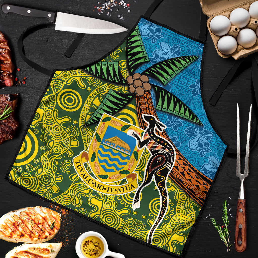 Tuvalu and Australia Together Apron Tapa Pattern and Aboriginal mix Culture LT03 Multicolor - Polynesian Pride