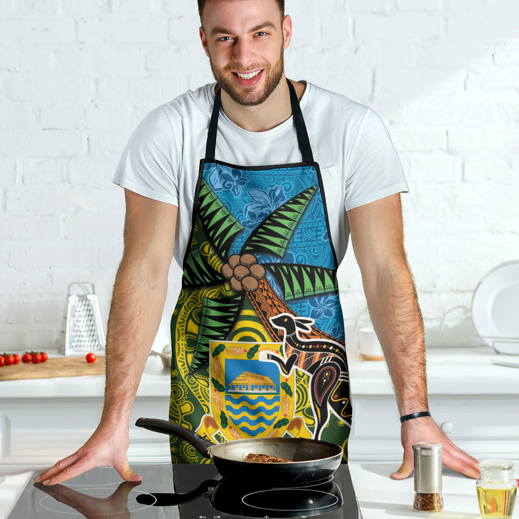 Tuvalu and Australia Together Apron Tapa Pattern and Aboriginal mix Culture LT03 - Polynesian Pride