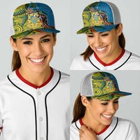 Tuvalu and Australia Together Baseball Net Cap Tapa Pattern and Aboriginal mix Culture LT03 - Polynesian Pride