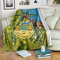 Tuvalu and Australia Together Blanket Tapa Pattern and Aboriginal mix Culture LT03 Multicolor - Polynesian Pride