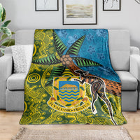 Tuvalu and Australia Together Blanket Tapa Pattern and Aboriginal mix Culture LT03 - Polynesian Pride