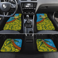 Tuvalu and Australia Together Car Mats Tapa Pattern and Aboriginal mix Culture LT03 Set 4pcs Multicolor - Polynesian Pride