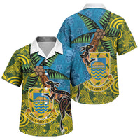 Tuvalu and Australia Together Family Matching Summer Maxi Dress and Hawaiian Shirt Tapa Pattern and Aboriginal mix Culture LT03 Son's Shirt Multicolor - Polynesian Pride