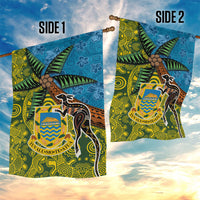 Tuvalu and Australia Together Garden Flag Tapa Pattern and Aboriginal mix Culture LT03 - Polynesian Pride