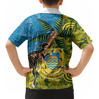 Tuvalu and Australia Together Hawaiian Shirt Tapa Pattern and Aboriginal mix Culture LT03 - Polynesian Pride