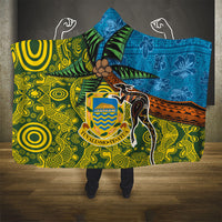 Tuvalu and Australia Together Hooded Blanket Tapa Pattern and Aboriginal mix Culture LT03 - Polynesian Pride