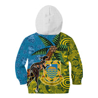 Tuvalu and Australia Together Kid Hoodie Tapa Pattern and Aboriginal mix Culture LT03 - Polynesian Pride