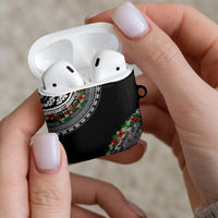 Fiji Hibiscus AirPods Case Tapa Masi Motifs with Tropical Plants LT03 - Polynesian Pride