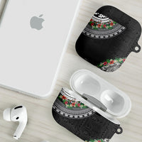 Fiji Hibiscus AirPods Case Tapa Masi Motifs with Tropical Plants LT03 - Polynesian Pride