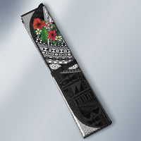 Fiji Hibiscus Auto Sun Shade Tapa Masi Motifs with Tropical Plants LT03 - Polynesian Pride