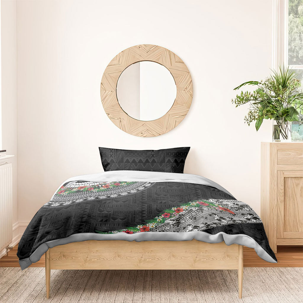 Fiji Hibiscus Bedding Set Tapa Masi Motifs with Tropical Plants LT03 - Polynesian Pride