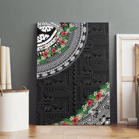 Fiji Hibiscus Canvas Wall Art Tapa Masi Motifs with Tropical Plants LT03 - Polynesian Pride