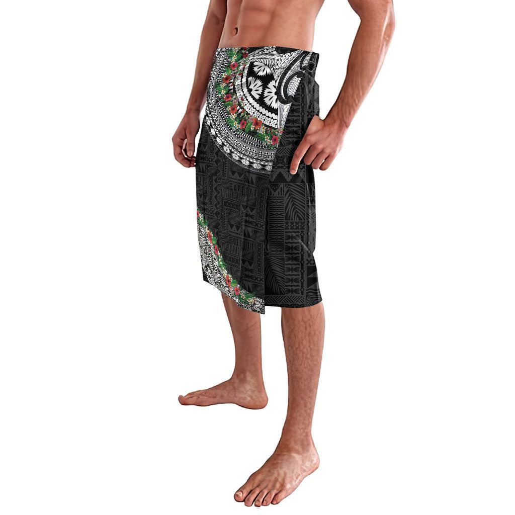 Fiji Hibiscus Lavalava Tapa Masi Motifs with Tropical Plants LT03 - Polynesian Pride