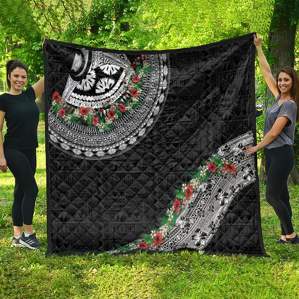 Fiji Hibiscus Quilt Tapa Masi Motifs with Tropical Plants LT03 - Polynesian Pride