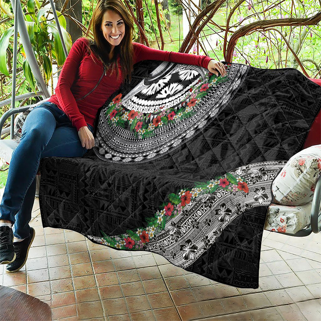 Fiji Hibiscus Quilt Tapa Masi Motifs with Tropical Plants LT03 - Polynesian Pride