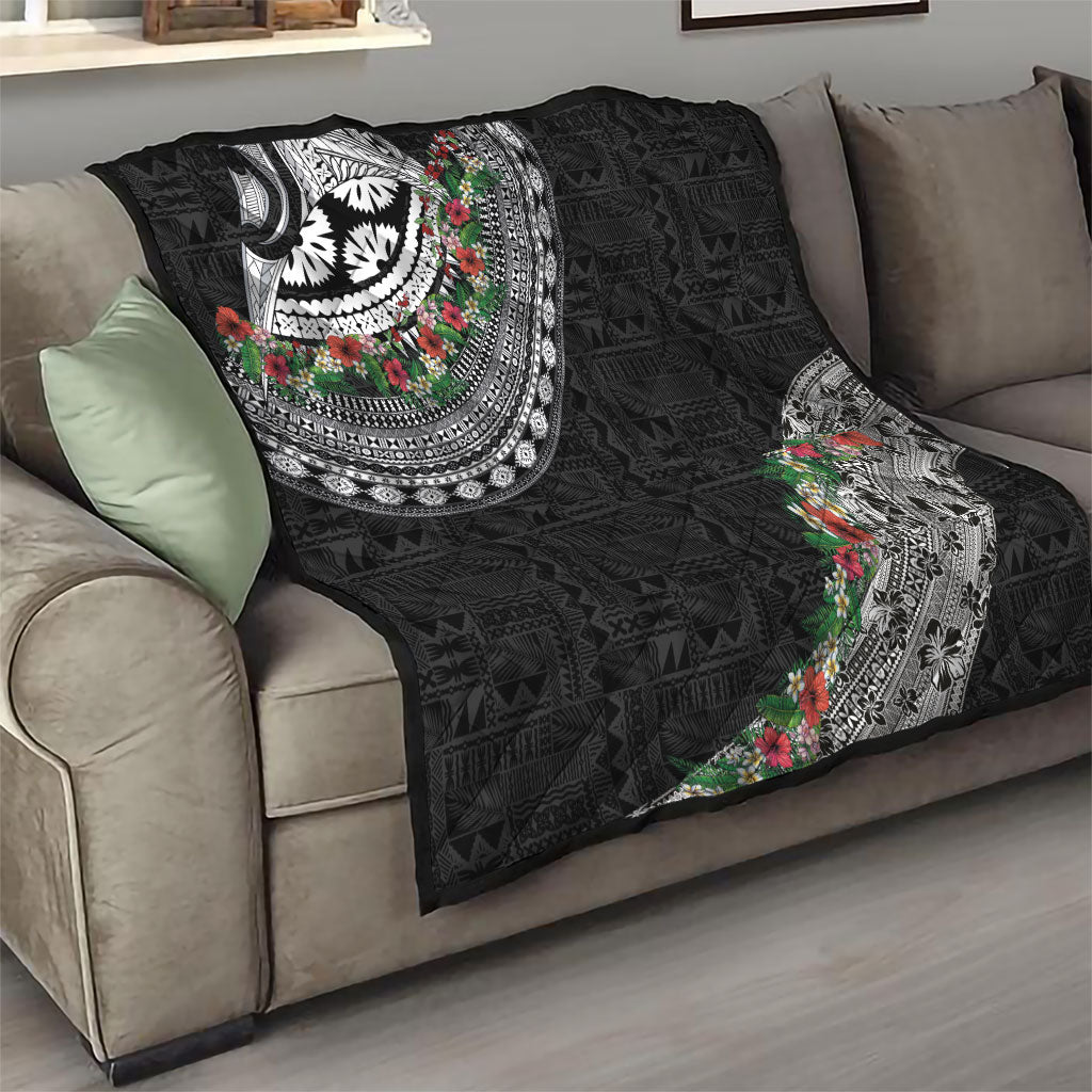 Fiji Hibiscus Quilt Tapa Masi Motifs with Tropical Plants LT03 - Polynesian Pride