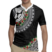 Fiji Hibiscus Rugby Jersey Tapa Masi Motifs with Tropical Plants LT03 - Polynesian Pride