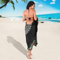Fiji Hibiscus Sarong Tapa Masi Motifs with Tropical Plants LT03 - Polynesian Pride